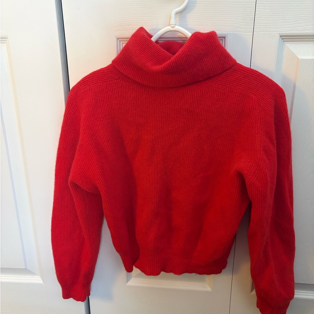 Red Turtleneck Women's Sweater